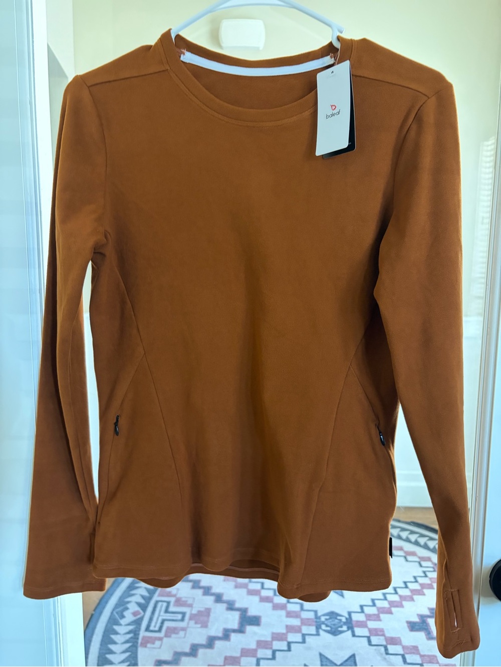 Baleaf Women's Crewneck Pullover Sweatshirt in Burnt Orange